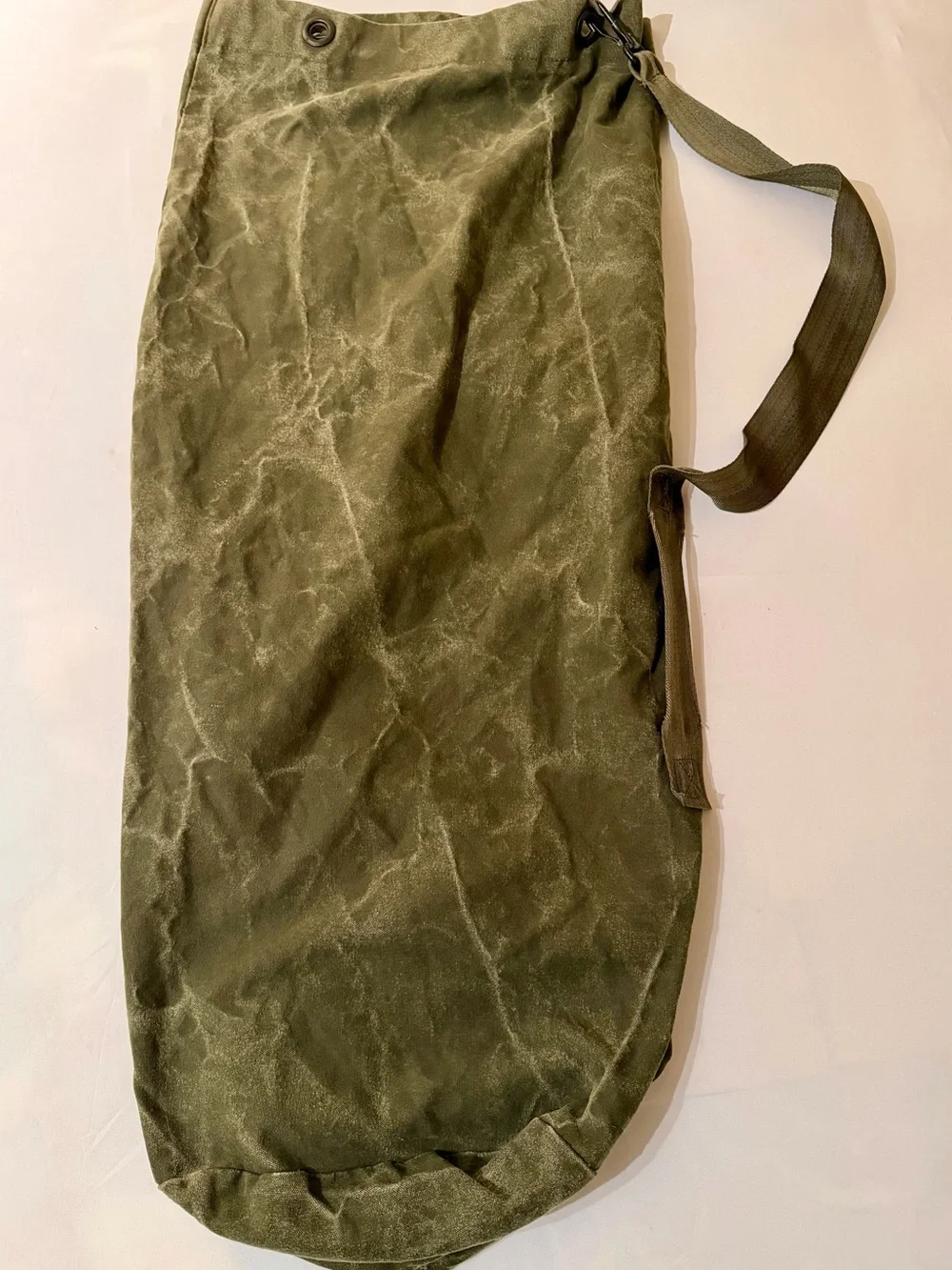 Vintage US Army Military OD Green Canvas Duffle Bag Vietnam War Era 40x18